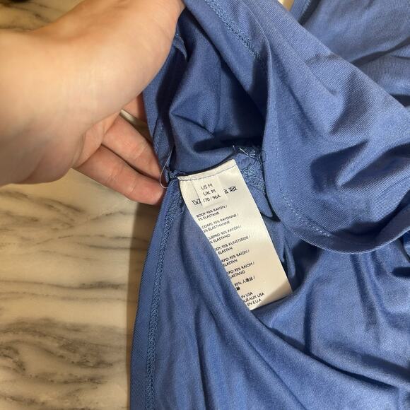 Free People One Shoulder Tank Top Sz M Side Tie Beach Boho Coastal Summer Blue - Picture 4 of 5